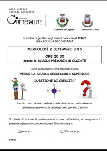 volantino verso la scuola superiore