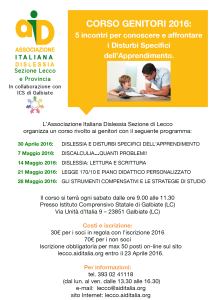 volantino AID corso genitori